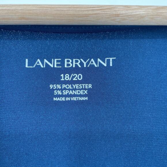 Lane Bryant Women's 2X 18/20 Teal Blue Faux Wrap Top Career Business Stretch - Picture 4 of 10